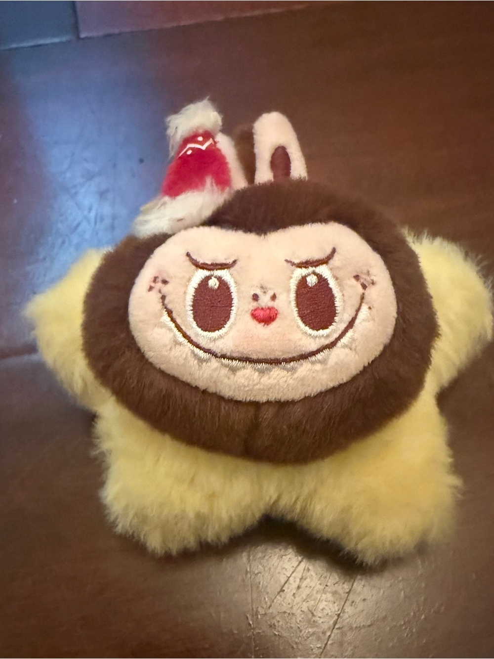 Cute Yellow Star Plush Keychain Bag Charm Monster Bunny EUC